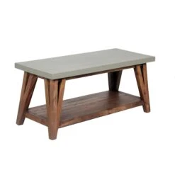 Brookside 40"W Wood With Concrete-Coating Entryway Bench
