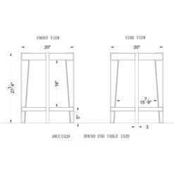 Ryegate Natural Live Edge Solid Wood With Metal Round End Table, Natural -Zoro Tools Shop Bolton20Furniture20Inc AWCC1520SPEC