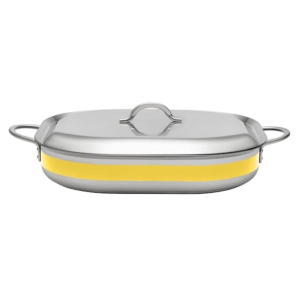 Country French 2 Oblong Pan W/Lid 15" X 11" X 2 7/8" 5 Qt - Yellow 1 Country French 2 Oblong Pan W/Lid 15" X 11" X 2 7/8" 5 Qt - Yellow