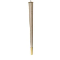 24" Round Tapered Leg W/ Bolt And 4" Satin Brass Ferrule - White Oak W/ Semi-Gloss Clear Coat Finish
