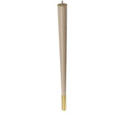 24" Round Tapered Leg With Bolt And 4" Satin Brass Ferrule - White Oak
