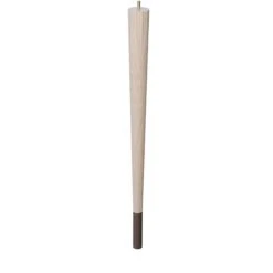 24" Round Tapered Leg With Bolt And 4" Warm Bronze Ferrule - White Oak