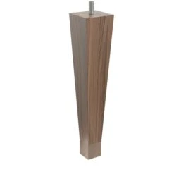 9" Square Tapered Leg W/ Bolt And 1" Warm Bronze Ferrule - Walnut W/ Semi-Gloss Clear Coat Finish