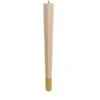 24" Square Tapered Leg W/ Bolt And 4" Satin Brass Ferrule - Hardwood W/ Semi-Gloss Clear Coat Finish