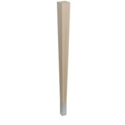 29" Square Tapered Leg And 4" Brushed Aluminum Ferrule - White Oak With Semi-Gloss Clear Coat Finish