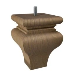 Square Tulip Bun Foot W/Bolt - Walnut