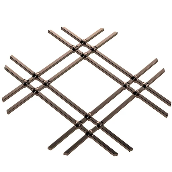 1" Flat Double Diamond Decorative Grille - Antique Brass, 18" W X 48" L Sheet 1 1" Flat Double Diamond Decorative Grille - Antique Brass, 18" W X 48" L Sheet