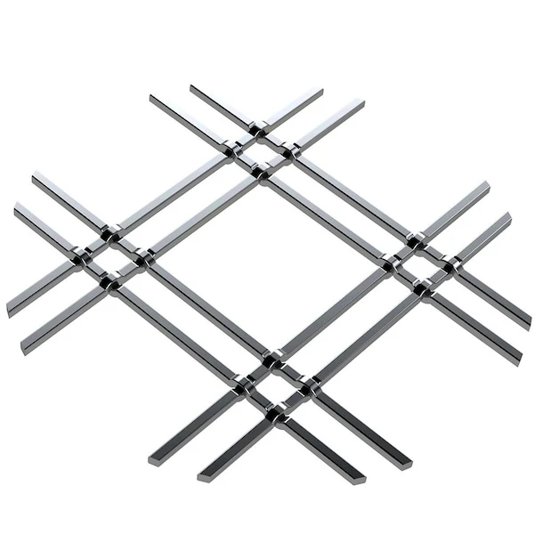 1" Flat Double Diamond Decorative Grille - Satin Nickel, 18" W X 48" L Sheet 1 1" Flat Double Diamond Decorative Grille - Satin Nickel, 18" W X 48" L Sheet