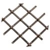 .5" Round Single Diamond Decorative Grille - Antique Brass, 18" W X 48" L Sheet