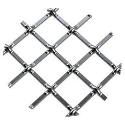 .5" Round Single Diamond Decorative Grille - Satin Nickel, 36" W X 48" L Sheet