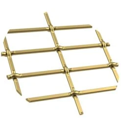 1" Flat Straight Weave Decorative Grille - Satin Brass, 36" W X 24" L Sheet