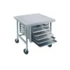 MT-MS-300 30in X 30in Stainless Steel Mobile Mixer Table With Stainless Steel Base And Tray Slides