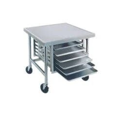 MT-MS-303 30in X 36in Stainless Steel Mobile Mixer Table With Stainless Steel Base And Tray Slides