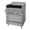 Cuisine Series Natural Gas 36in Range Match Radiant Charbroiler W Convection Oven Base-145000 BTU