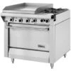 Natural Gas 2 Burner 34in Range W 23in Griddle And Storage Base-114000 BTU Thermostatic Controls