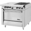 M54S Master Series Natural Gas 2 Burner 34in Range W Front Fired Hot Top And Strg Base-115000 BTU