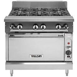 Vulcan V6B36S-NAT V Series Natural Gas 6 Burner 36in Heavy-Duty Range With Standard Oven - 248000 BTU