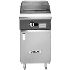 Vulcan V Series Liq Propane 18in Heavy-Duty Thermostatic Range W Griddle Top And Cabinet Base-30000 BTU