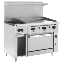 Wolf Nat Gas 48in Thermostatic Range W 2 Burners 36in Right Side Griddle And Convection Oven-155000 BTU