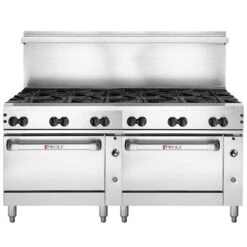 Wolf C72SS-12BN Challenger XL Series Nat Gas 72in Range W 12 Burners And 2 Standard Ovens-430000 BTU