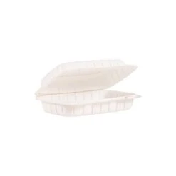 ProPlanet, HINGED LID HOAGIE CONTAINERS, 6.5in X 9in X 2.8in, OBLONG, WHITE, 200PK