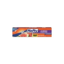 Reynolds® Hefty, SLIDER BAGS, 2.5 GAL, 0.9 MIL, 14.38in X 9in, CLEAR, 12PK