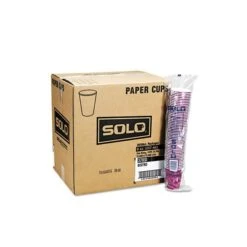 SOLO BISTRO DESIGN HOT DRINK CUPS, PAPER, 12OZ, MAROON, 20PK