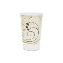 Symphony Treated-Paper Cold Cups, 16oz, White/beige/red, 20PK