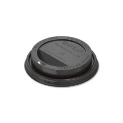 TRAVELER CAPPUCCINO STYLE DOME LID, 10-24OZ CUPS, BLACK, 10PK