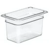 Cambro - Camwear Food Pan, Plastic, 1/4 Size, 6" Deep, Polycarbonate, Clear, NSF