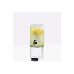 Cal-Mil 1112-1 Square Clear Beverage Dispenser 1-1/2 Gallon 7-1/8"W X 9-1/8"D X 18-1/2"H Glass