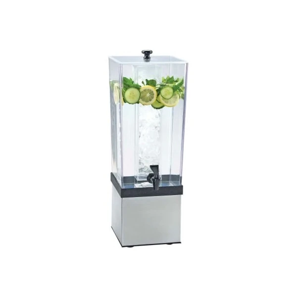 Cal-Mil 3324-3-55 SS Econo Beverage Dispenser W/Ice Chamber 7-1/2"W X 9-1/2"D X 23-1/2"H 1 Cal-Mil 3324-3-55 SS Econo Beverage Dispenser W/Ice Chamber 7-1/2"W X 9-1/2"D X 23-1/2"H