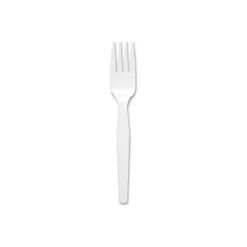 Genuine Joe® Forks, GJO0010430, Forks, Polystyrene, White, 100/Box