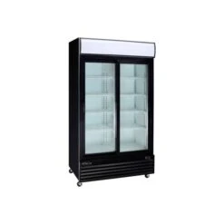 Kool-It - Refrigerated Merchandiser, 2 Glass Doors, 36 Cu. Ft., Black, 79-1/2"H X 44-1/2"W