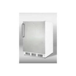 Summit-ADA Comp Refrigerator-Freezer For Freestanding Use, Lock, White, S/S Door,