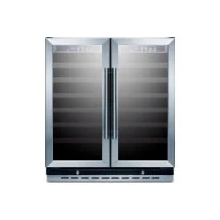 Summit-Built-In Undercounter Dual Zone Wine Cellar, LED Lighting, LED Lighting, 30" Wide