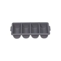 Rubbermaid® Commercial Cutlery Bin, Four Compartments, Gray