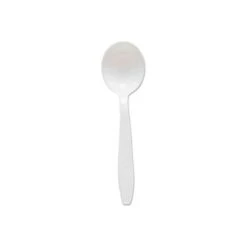 SOLO® SCCGBX8SW, Guildware Soup Spoons, Polystyrene, White, 1000/Carton