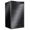 34-Bottle Compressor Freestanding Wine Cooler Refrigerator - Black