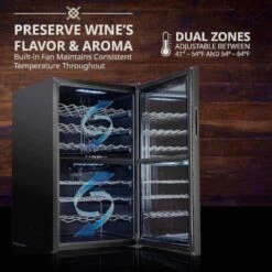 43-Bottle Dual Zone Compressor Freestanding Wine Cooler Refrigerator - Black -Zoro Tools Shop CA20Marketing20Inc IVFWCC431DBxx4xxd0bf12