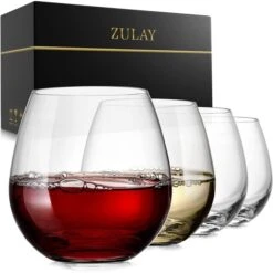 Wine Glasses Stemless 145 Oz Set Of 4 Clear
