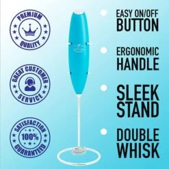 Zulay Milk Frother Double Whisk With Stand Teal -Zoro Tools Shop CLS20Brands 93674186071xx2xxkar24ixx05768a