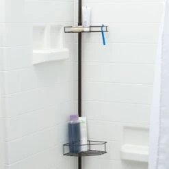 3 Tier Tension Rod Shower Caddy, Bronze -Zoro Tools Shop CLS20Brands cmdyhmnnlzuuwpj8jsg1xx391339