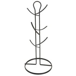 Wire Collection 6 Hook Mug Tree, Black