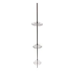 3 Tier Tension Rod Shower Caddy, Bronze