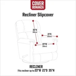 Indoor Recliner Slipcover, Navy/Tan, 23"Wx21"Dx35"H -Zoro Tools Shop Classic20Accessories 51xx008xx015501xxECxx2