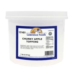 Lawrence Foods Chunky Apple Topping 7lbs Tub, PK4