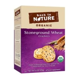 Back To Nature Organic Stoneground Wheat Crackers 6 Oz. Box, PK6