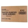 Almonds Sliced Toasted Blanched 2lbs, PK8