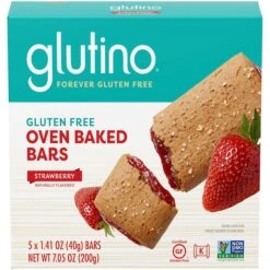 Glutino Gluten Free Strawberry Oven Baked Bar 7.05 Oz. Box, PK12